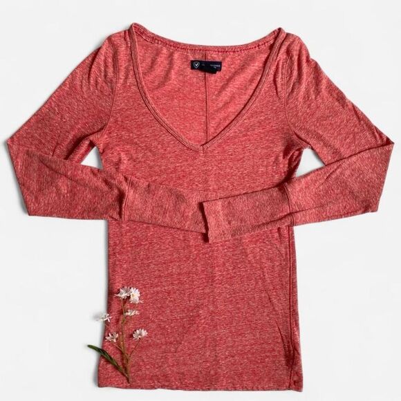 American Eagle soft red long sleeve top - Picture 1 of 8